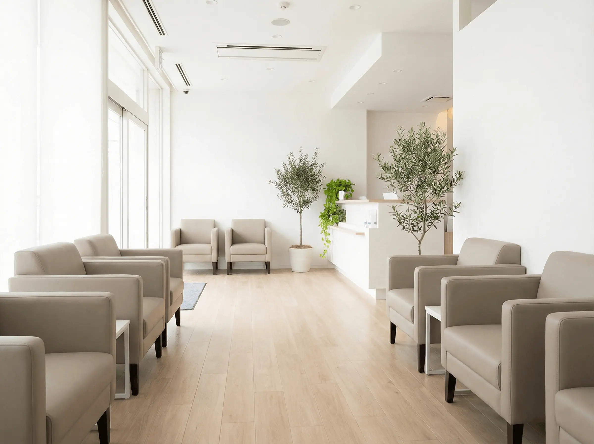 Healthcare professional cleaning medical clinic